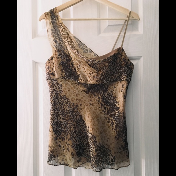 Leopard Animal Print Shelli Segal top Sz 4 - Picture 4 of 8